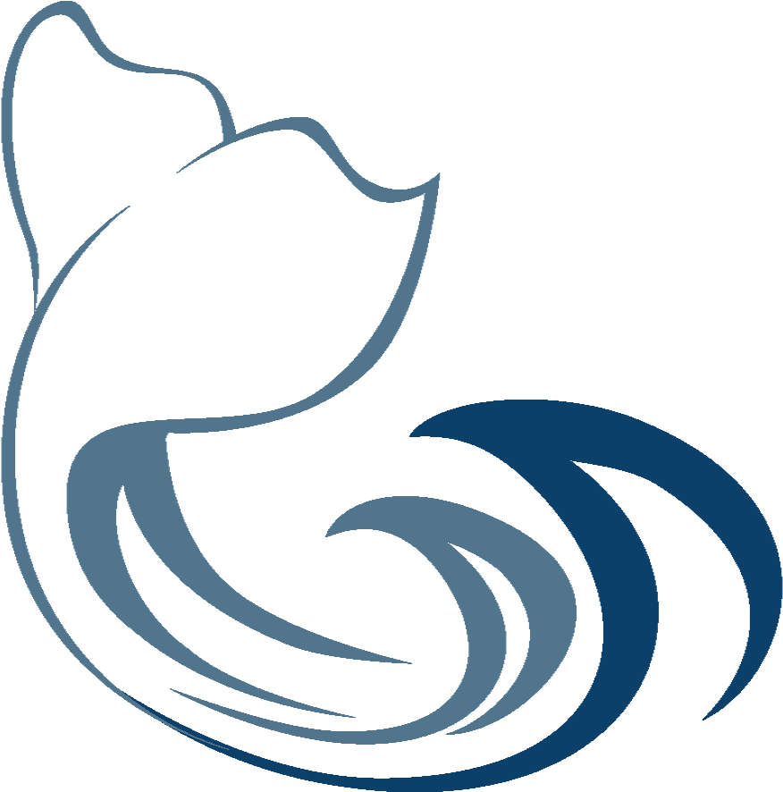 Stylized Blue Whale Clipart PNG