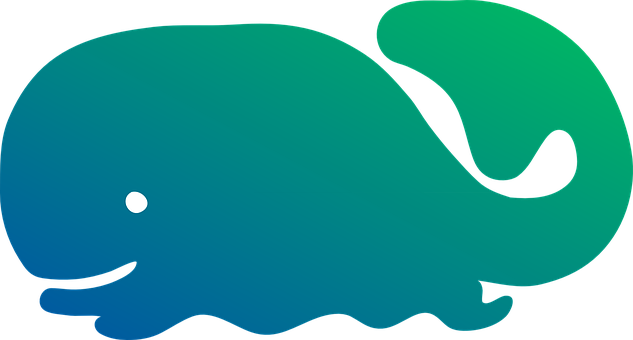 Stylized Blue Whale Graphic PNG