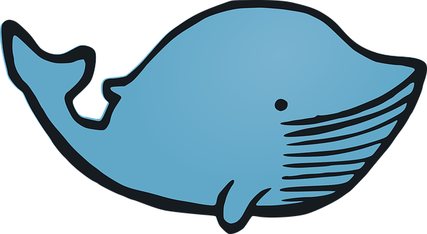 Stylized Blue Whale Graphic PNG