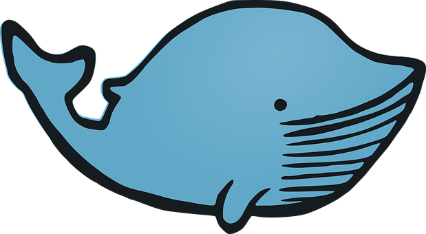 Stylized Blue Whale Illustration PNG