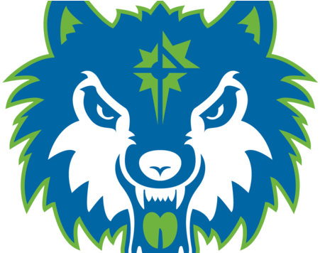 Stylized Blue Wolf Logo PNG