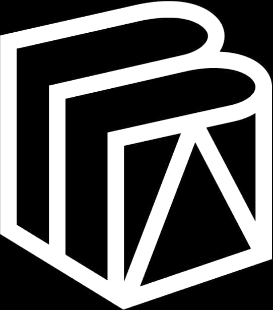 Stylized Book Logo Blackand White PNG