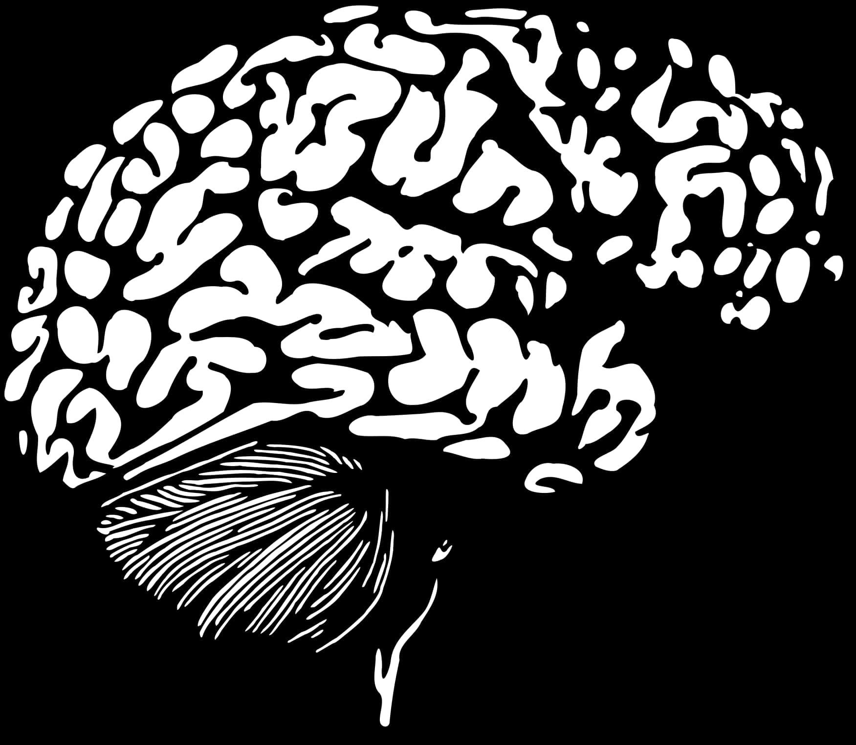 Stylized Brain Illustration PNG