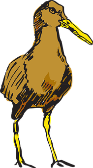 Stylized Brown Bird Illustration PNG