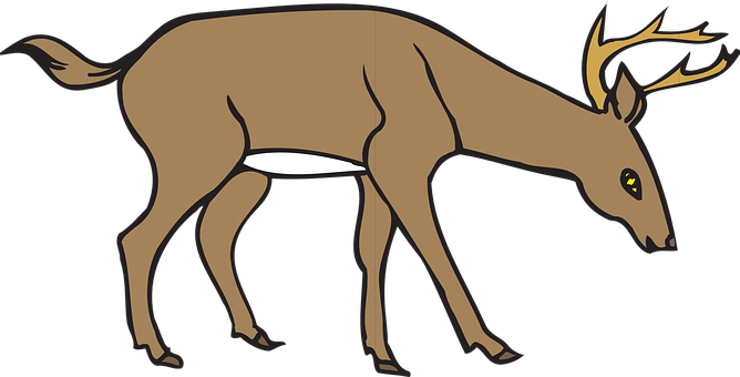 Stylized Brown Deer Illustration PNG