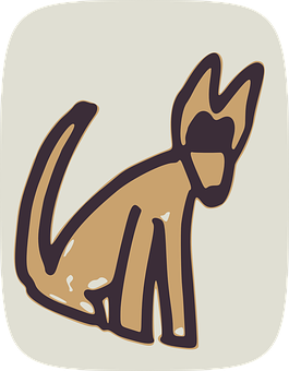 Stylized Brown Dog Illustration PNG