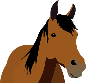 Stylized Brown Horse Vector PNG
