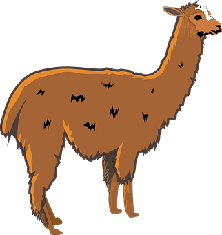 Stylized Brown Llama Illustration PNG