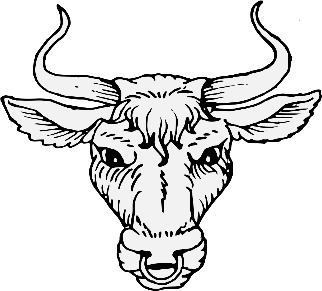 Stylized Bull Head Illustration PNG