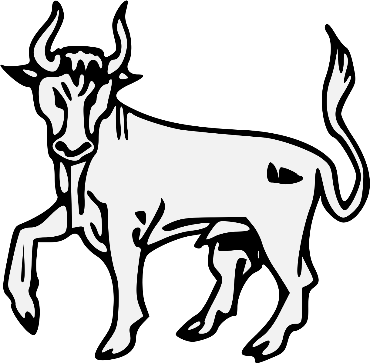 Stylized Bull Illustration PNG