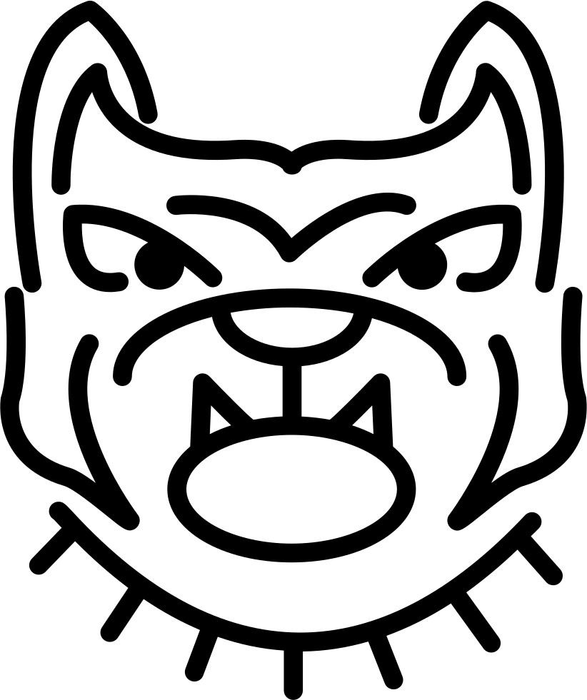 Stylized Bulldog Outline PNG