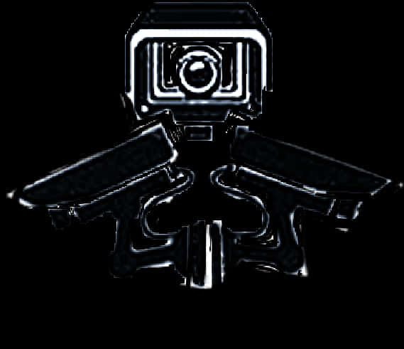 Stylized Cameraand Guns Graphic PNG