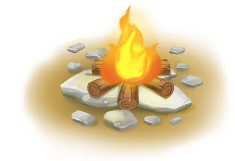 Stylized Campfire Illustration PNG