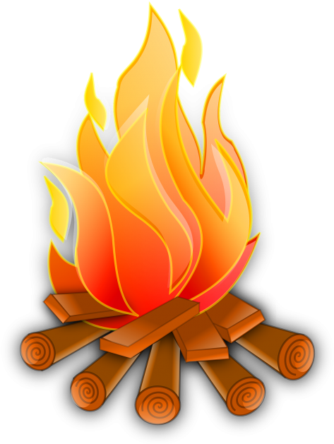 Stylized Campfire Vector Illustration PNG