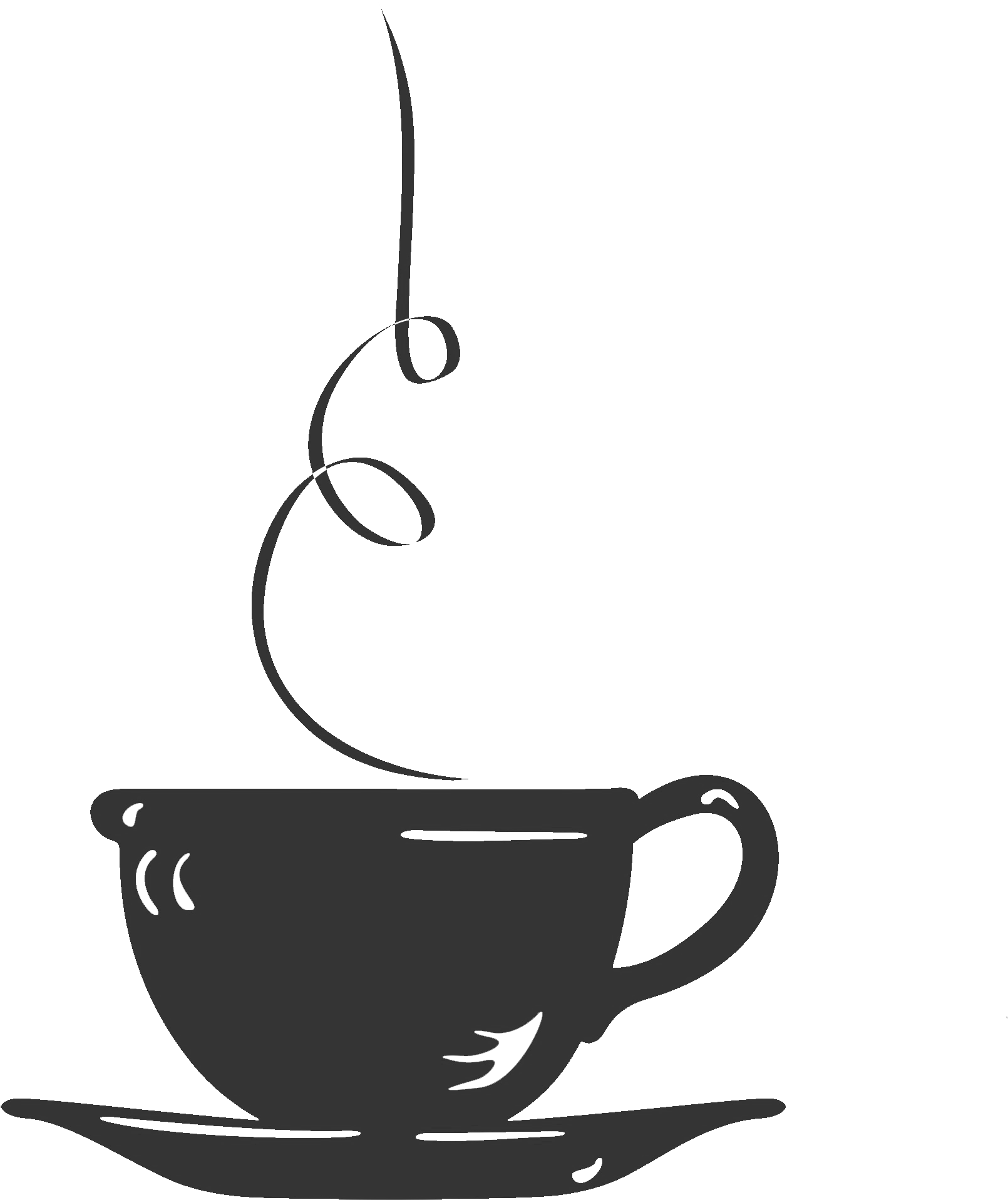Stylized Cappuccino Cup Silhouette PNG