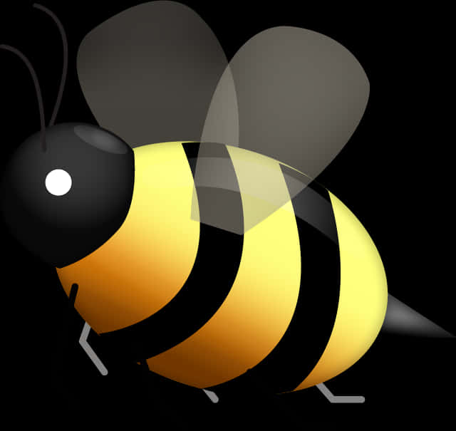 Stylized Cartoon Bee Illustration PNG