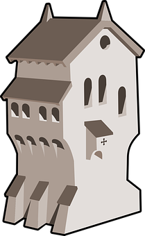 Stylized Cartoon Castle Illustration PNG