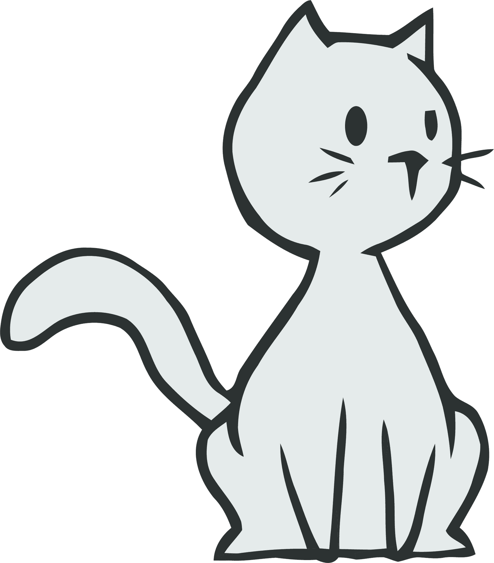 Stylized Cartoon Cat Illustration PNG