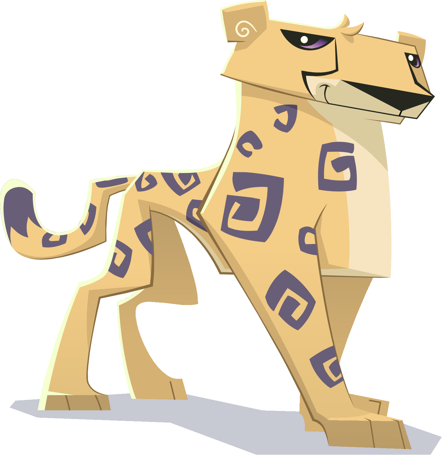 Stylized Cartoon Cheetah Illustration PNG