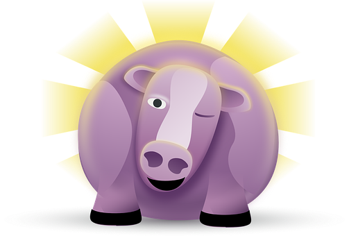 Stylized Cartoon Cow Illustration PNG