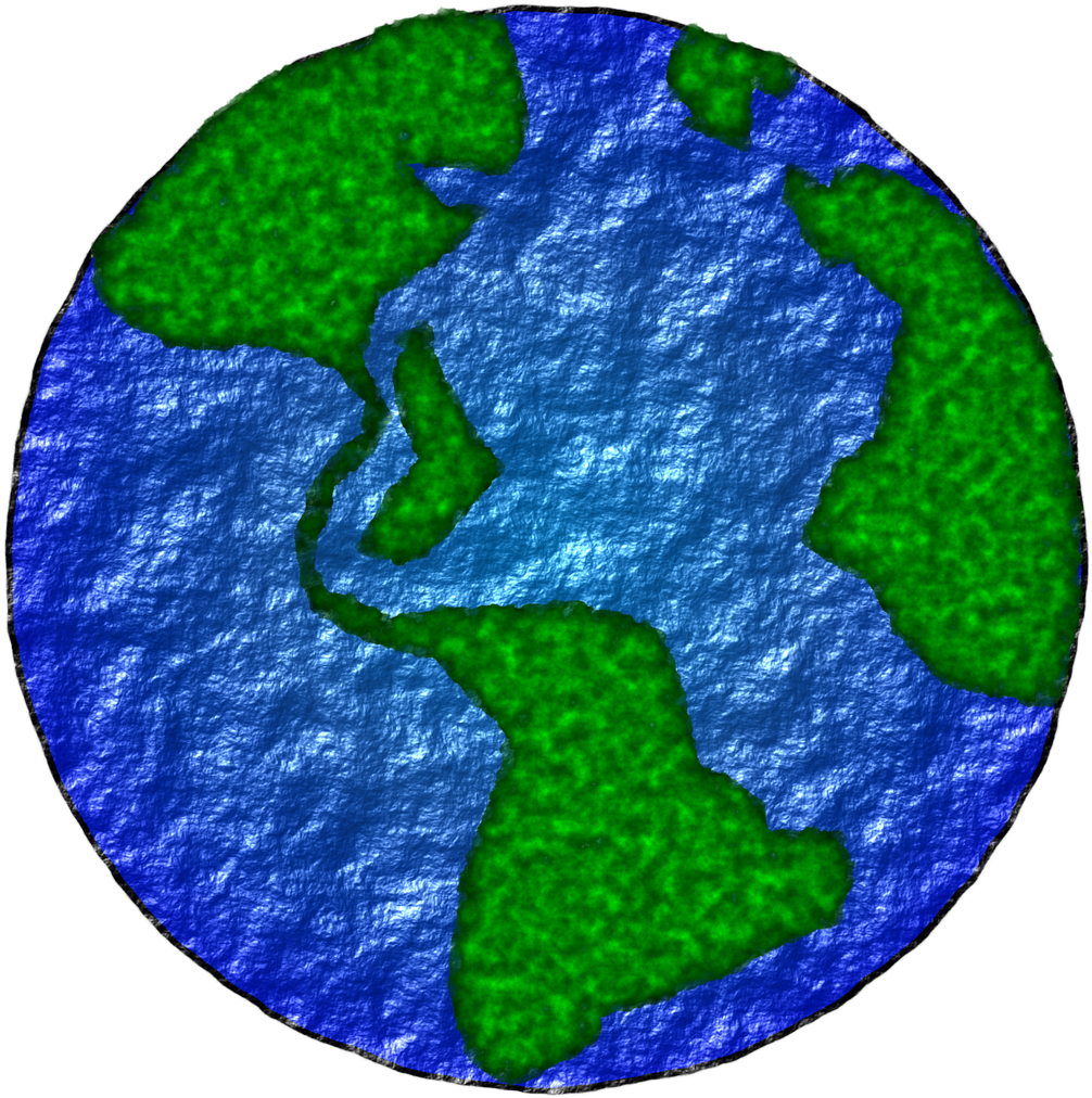 Stylized Cartoon Earth Texture PNG