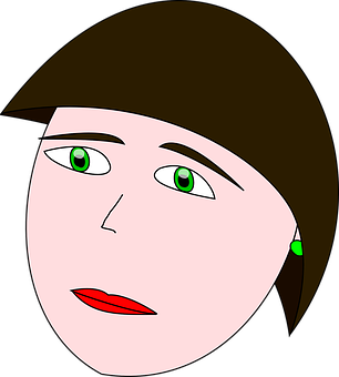 Stylized Cartoon Female Face PNG