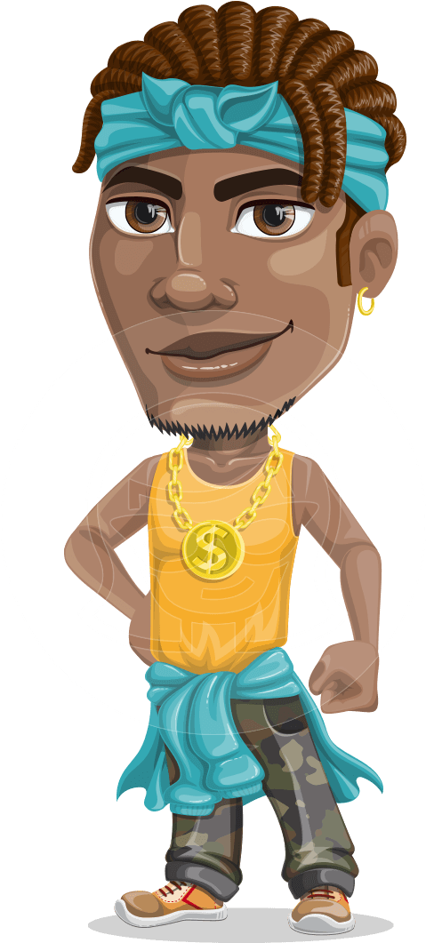 Stylized Cartoon Gangster Character PNG