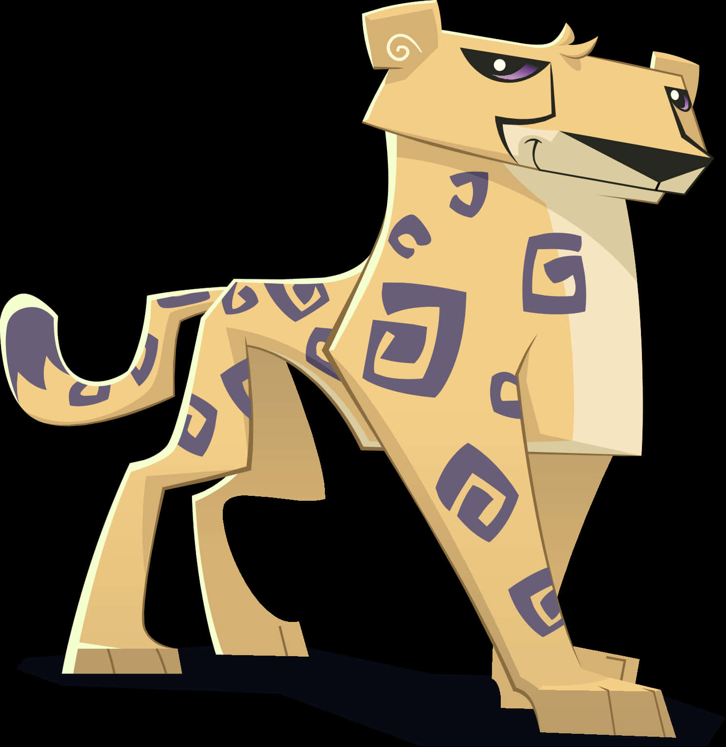 Stylized Cartoon Leopard Character PNG