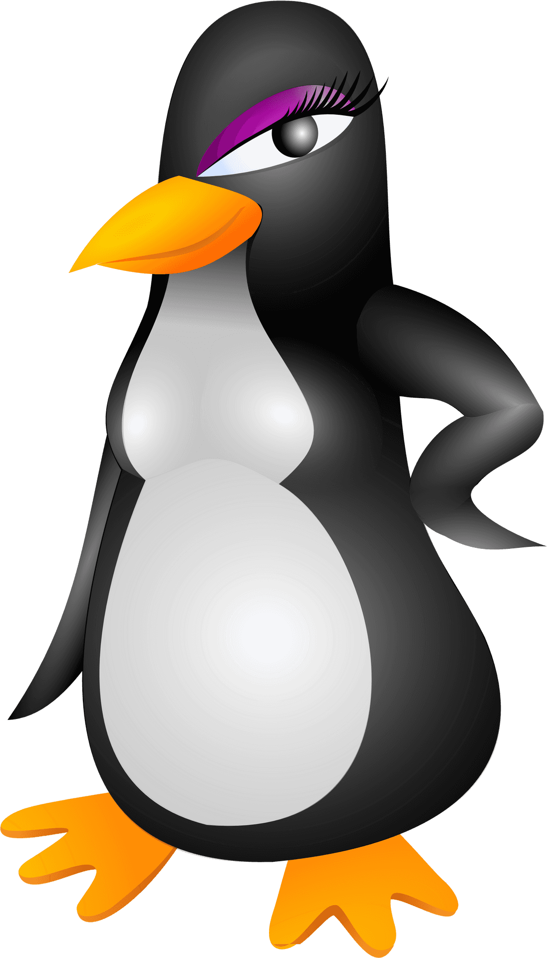 Stylized Cartoon Penguin PNG