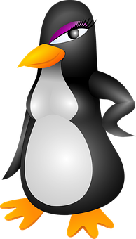 Stylized Cartoon Penguin PNG