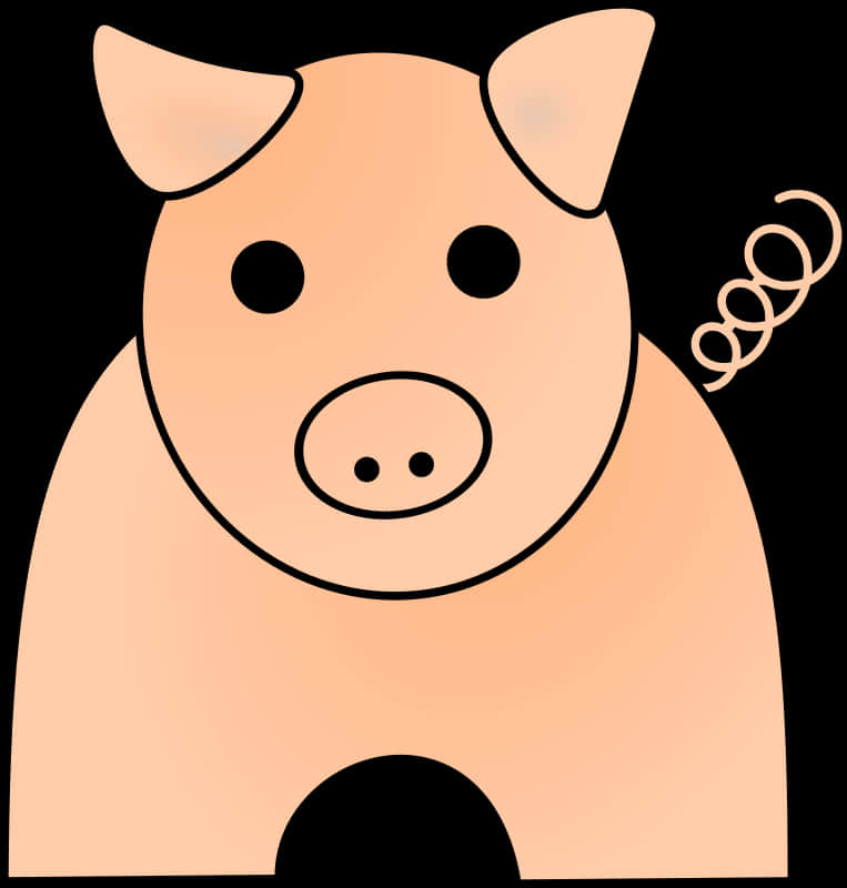 Stylized Cartoon Pig Illustration PNG