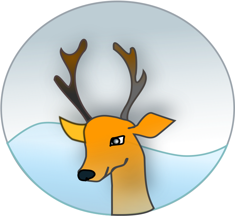 Stylized Cartoon Reindeer Portrait PNG