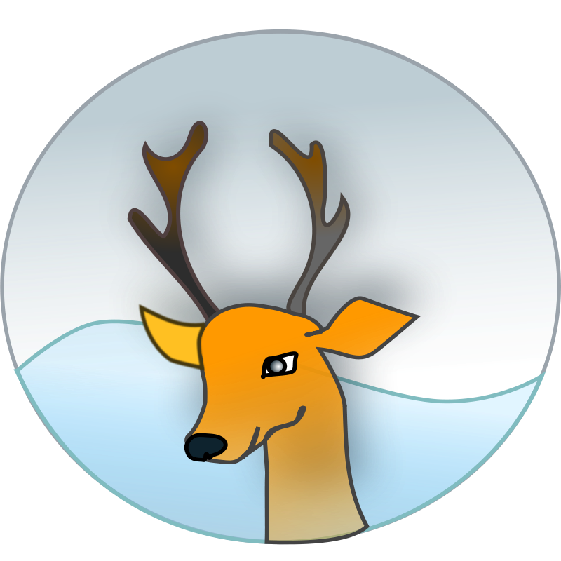 Stylized Cartoon Reindeer Portrait PNG