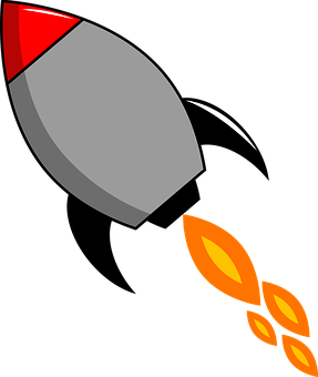 Stylized Cartoon Rocket Graphic PNG
