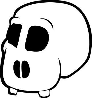Stylized Cartoon Skull Graphic PNG