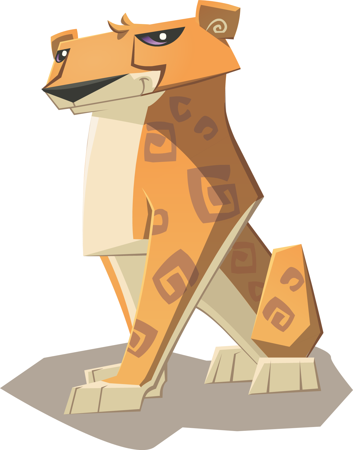 Stylized Cartoon Tiger Standing PNG
