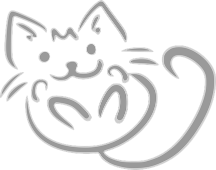 Stylized Cat Drawing PNG