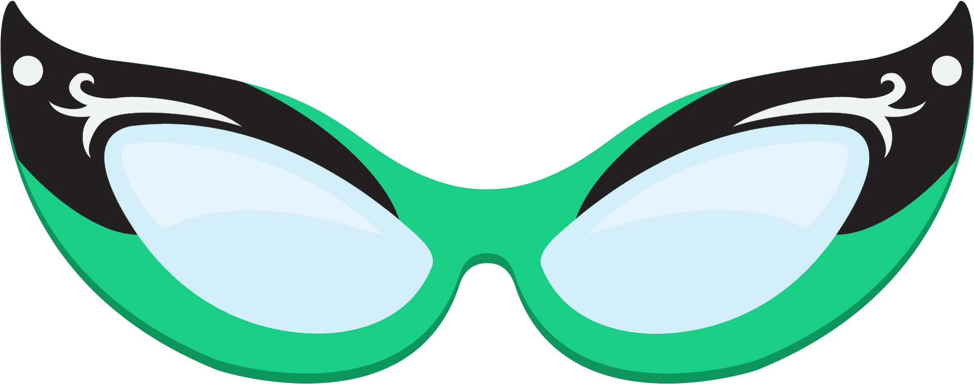 Stylized Cat Eye Sunglasses Vector PNG