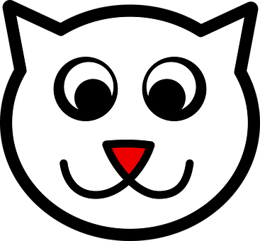 Stylized Cat Face Graphic PNG