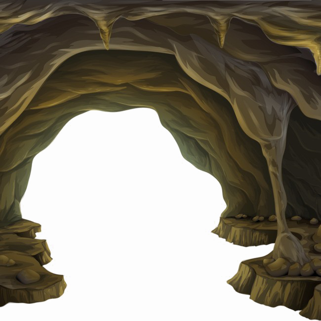 Stylized Cave Entrance Illustration PNG