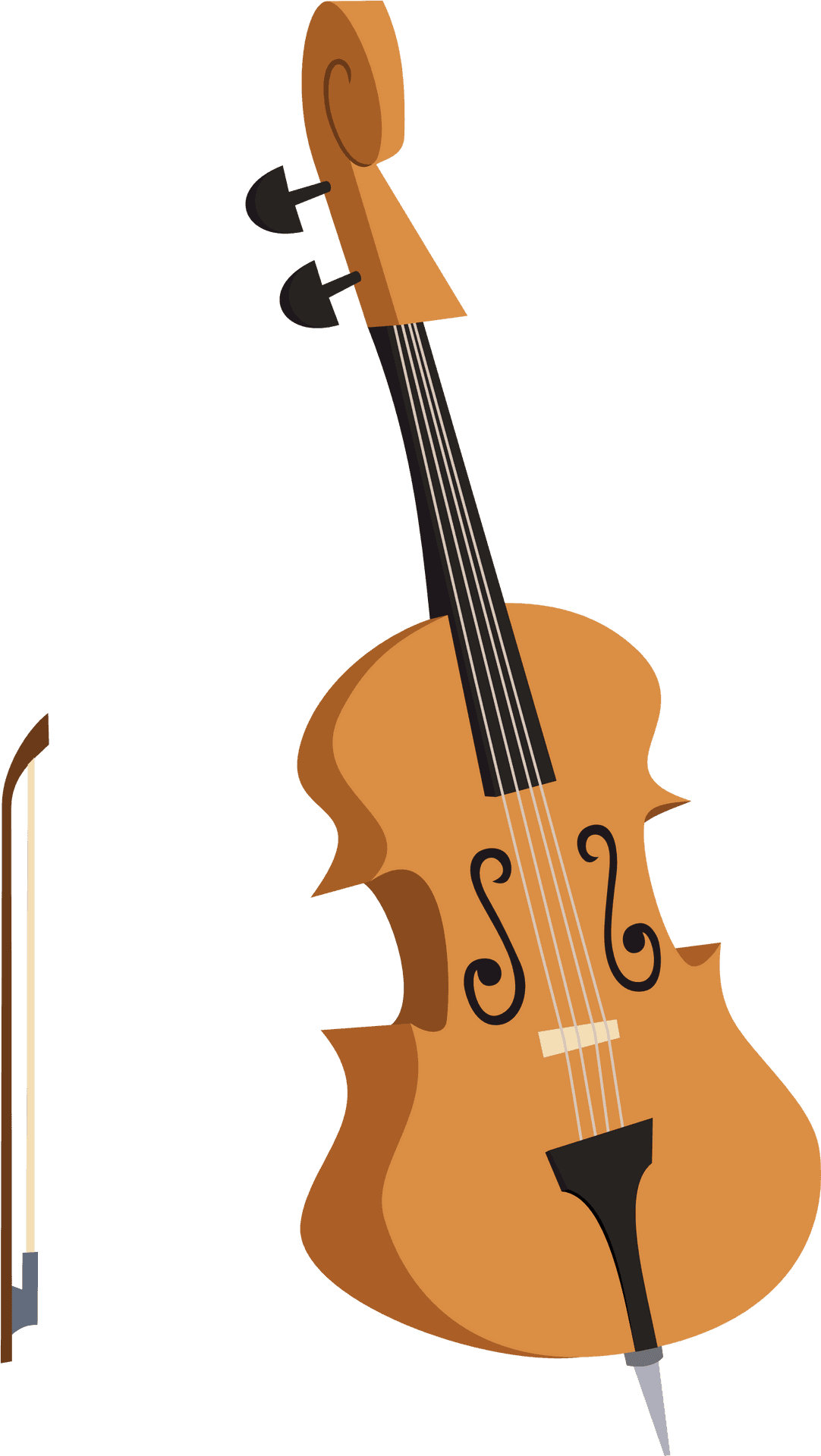 Stylized Cello Illustration PNG