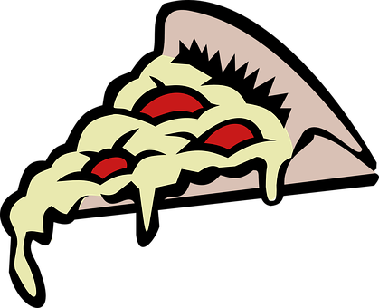 Stylized Cheesy Pizza Slice PNG