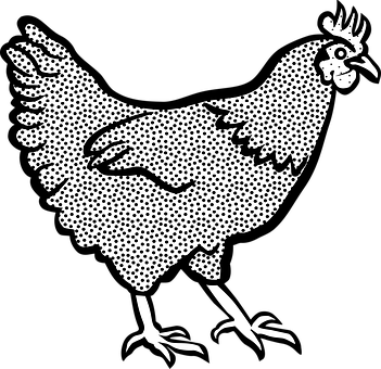 Stylized Chicken Silhouette PNG