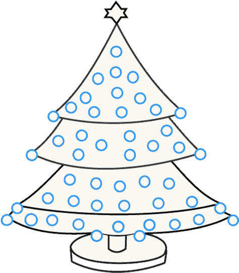 Stylized Christmas Tree Drawing PNG
