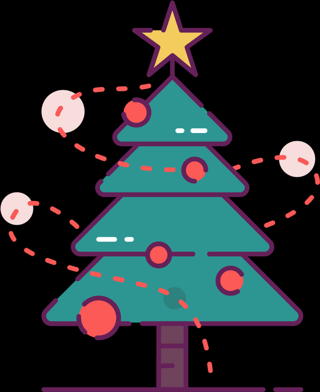 Stylized Christmas Tree Illustration PNG