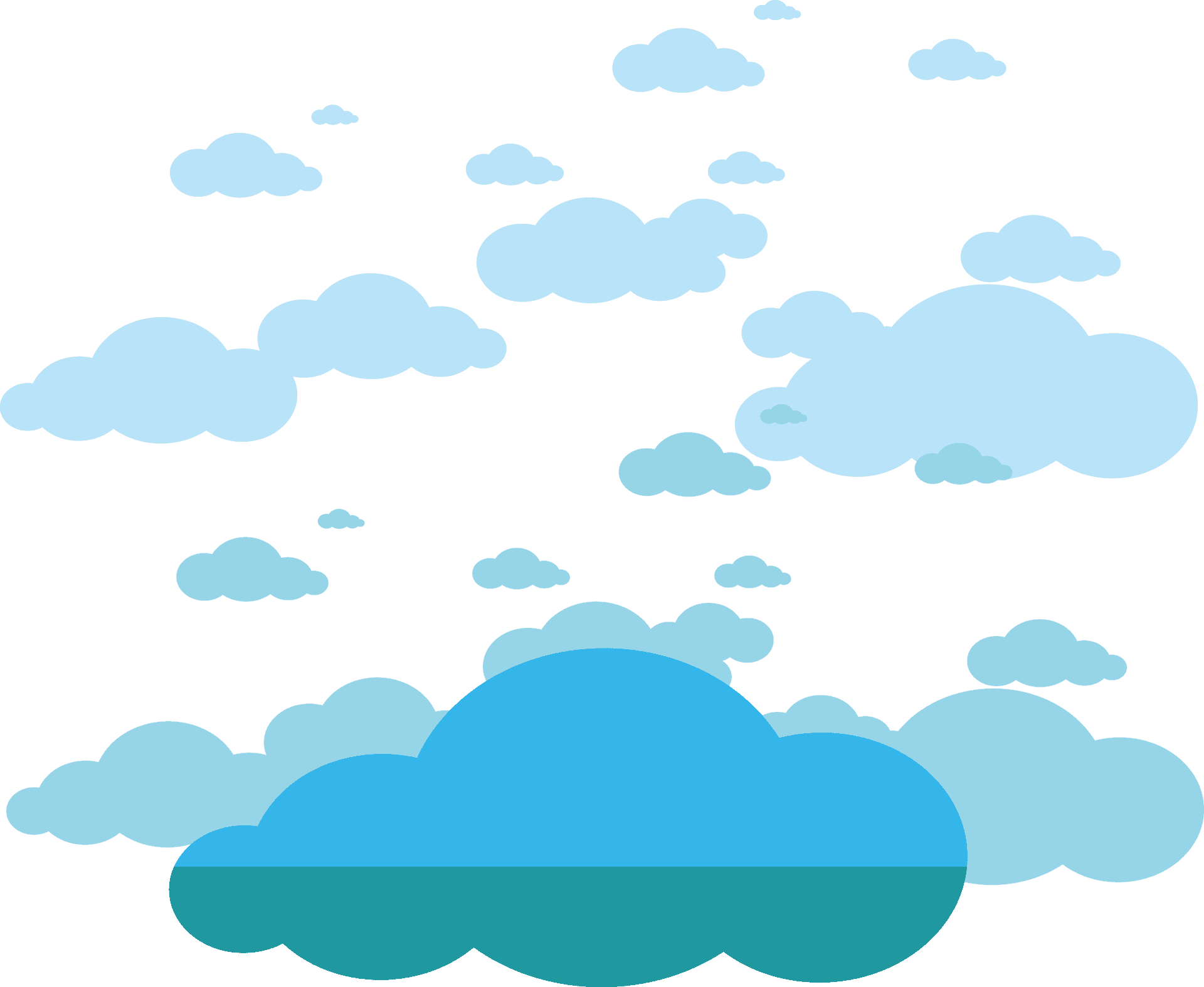Stylized Clouds Transparent Background PNG