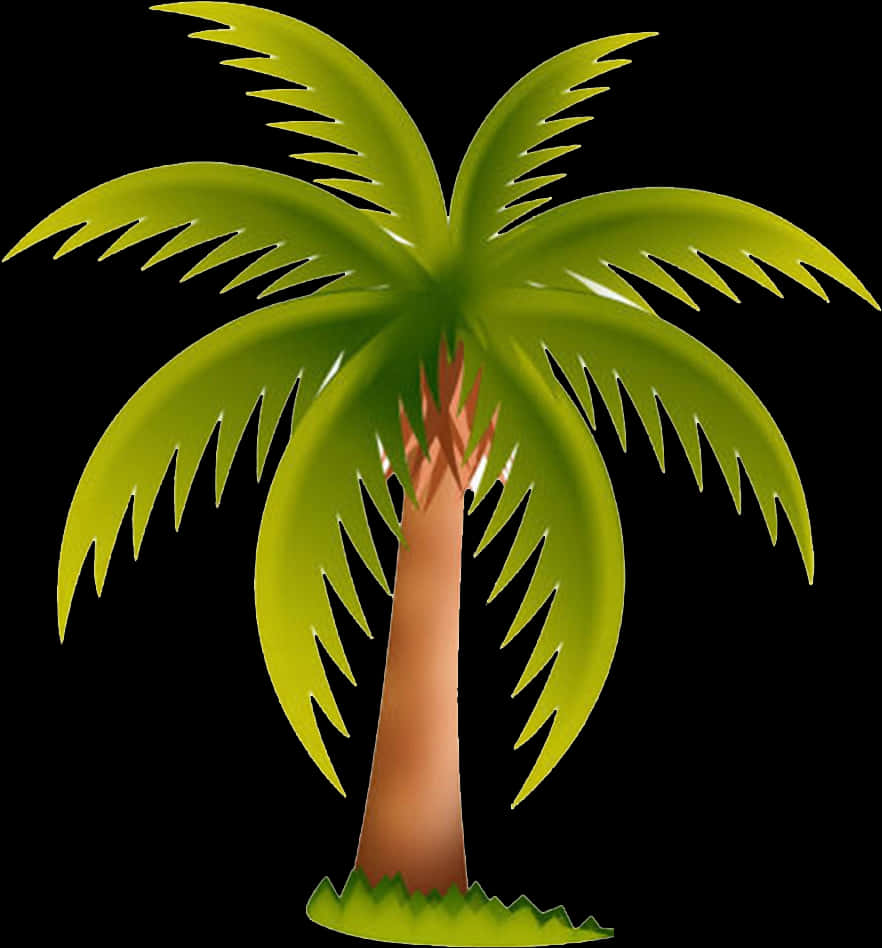 Stylized Coconut Tree Illustration PNG