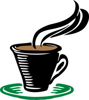 Stylized Coffee Cup Top View PNG