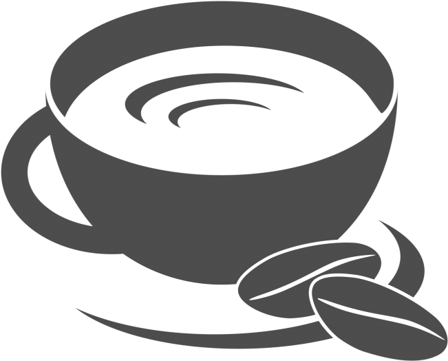 Stylized Coffee Cupand Beans Logo PNG