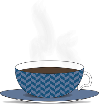 Stylized Coffee Cupon Saucer PNG
